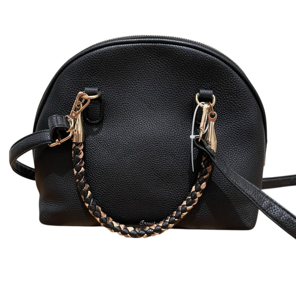 Crossi Like Dreams Leopard Top Handle Small Bow Handbag Crossbody Black Brown - Picture 7 of 11